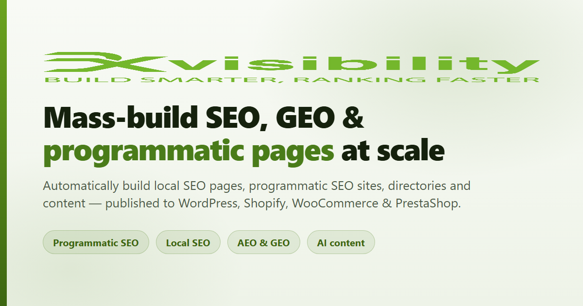 3x Visibility — mass-build SEO, GEO and programmatic pages at scale